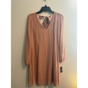 INC International Concepts Womens Shift Dress Size‎ Small Tan Long Sleeve Lined